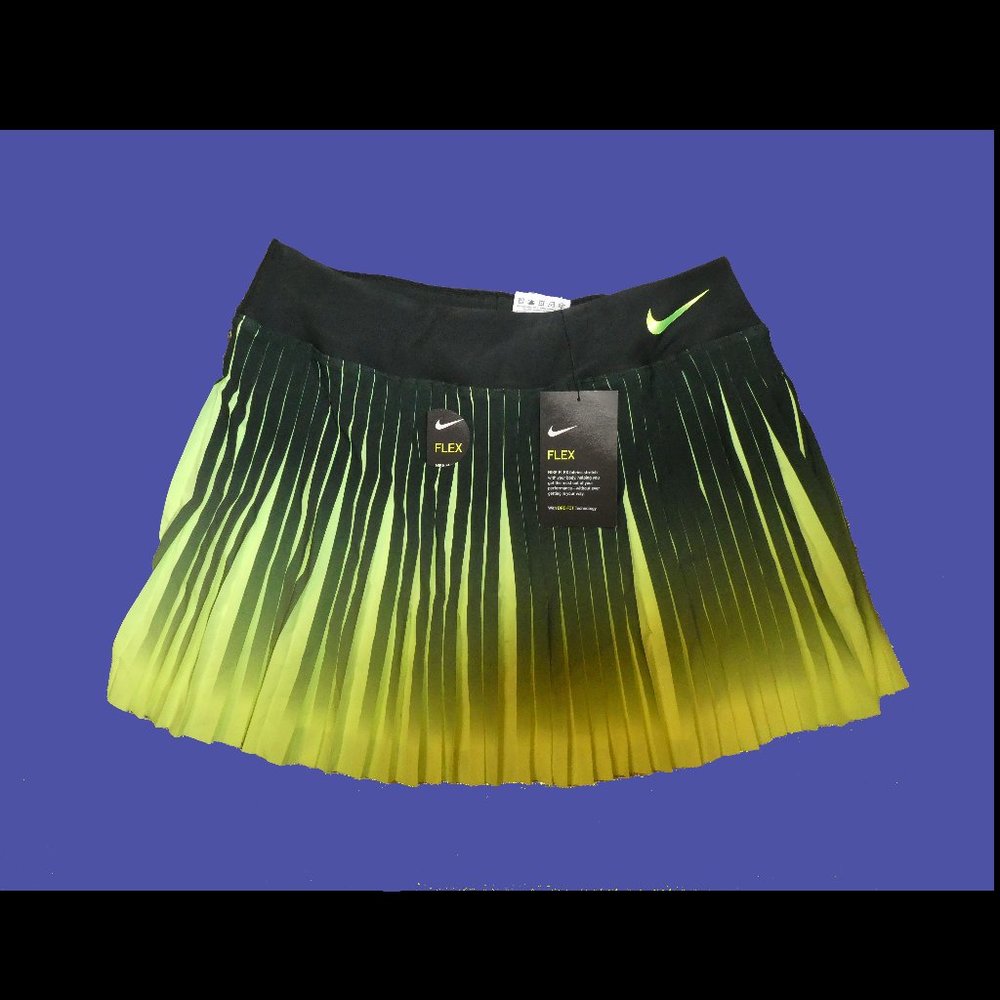 Nike Flex yellow/black pleated tennis skort Sz S